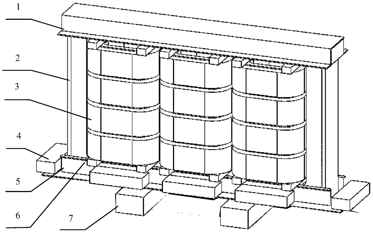 A three-phase five-column high-frequency transformer with ventilation and cooling structure