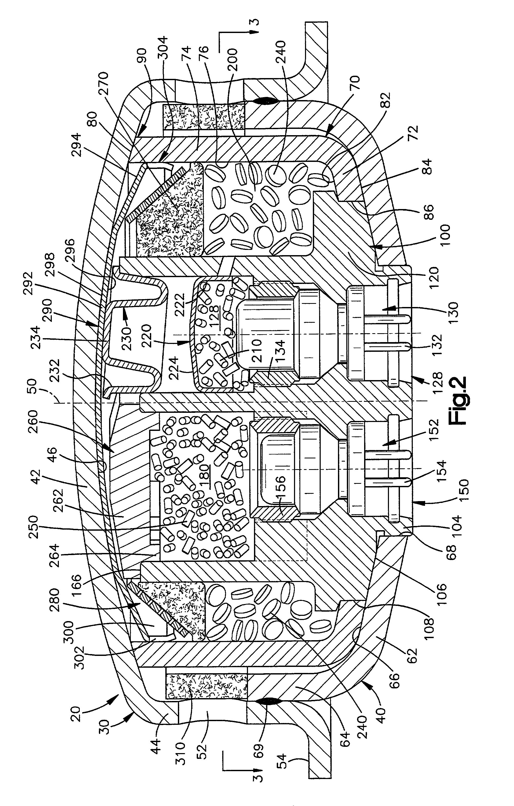 Dual stage air bag inflator with secondary propellant cap