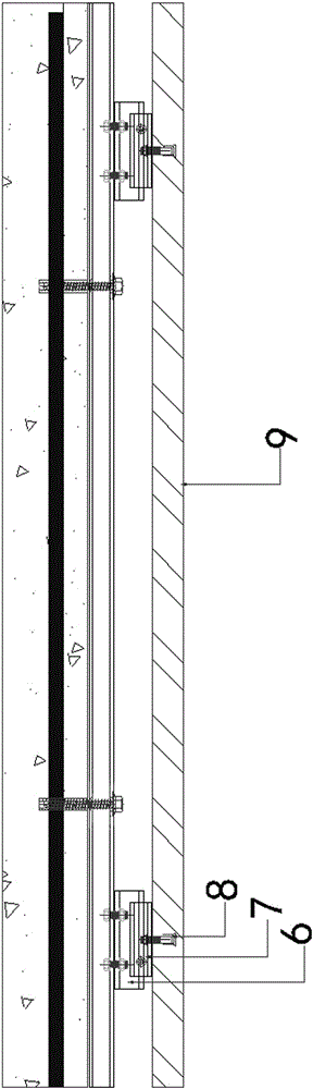 Mounting structure and method of stone curtain wall on PC plate