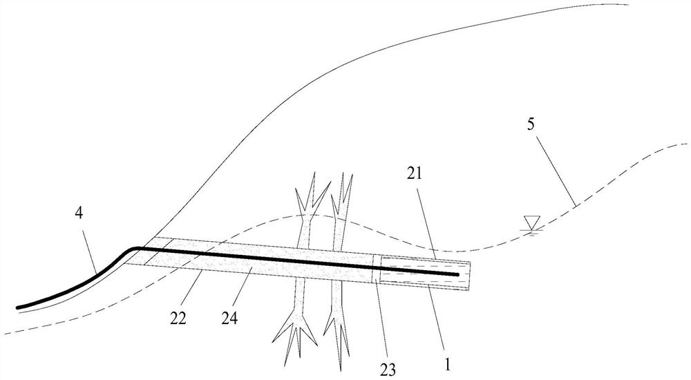 A grouting structure and construction method filled with soluble crystals