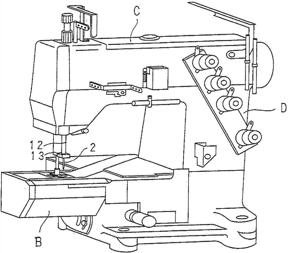 Stitch structure of double-chain-ring seam