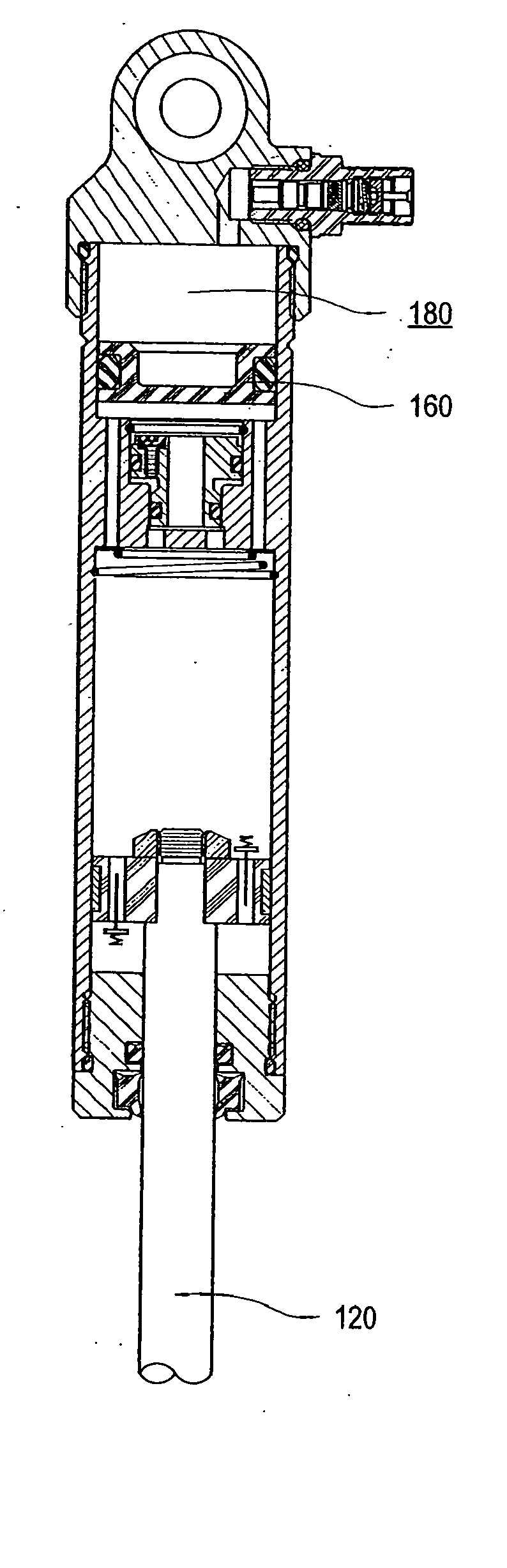 Damper with pressure-sensitive compression damping