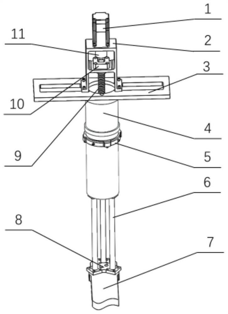 A linear guide rail translation mechanism