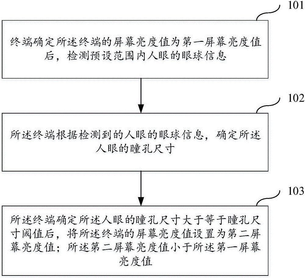 Method for controlling luminance of terminal screen and terminal