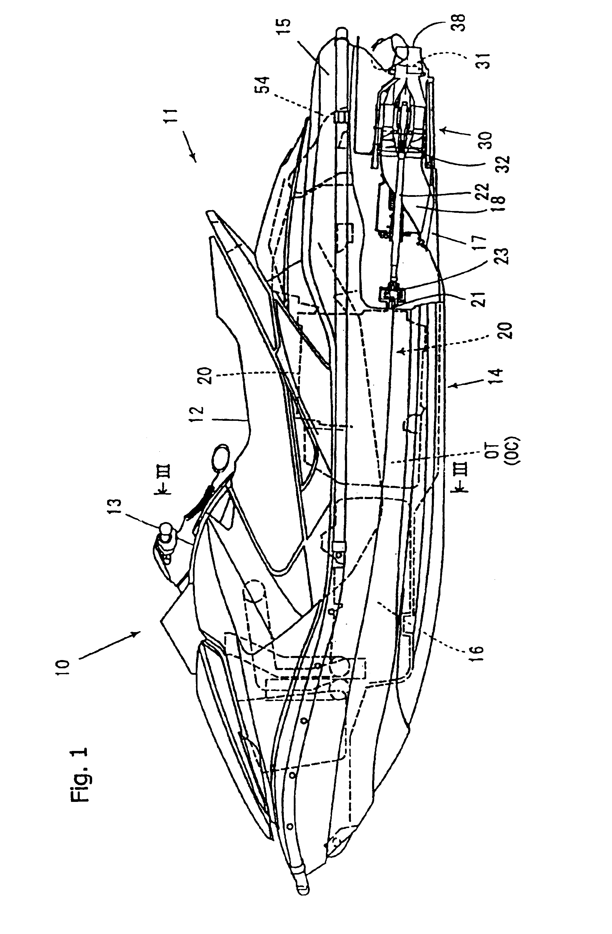 Conduit-supporting structure for a small watercraft