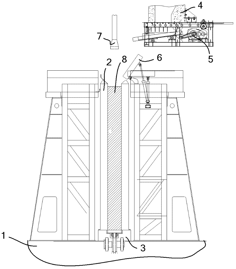 Float coal pressing device of stamping coke oven coal side-charging car