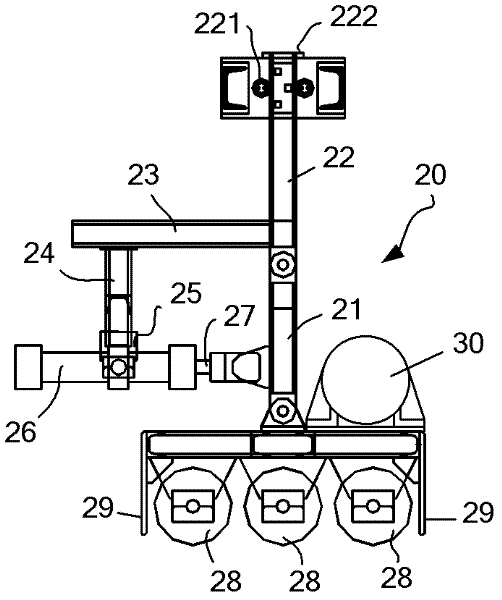 Float coal pressing device of stamping coke oven coal side-charging car