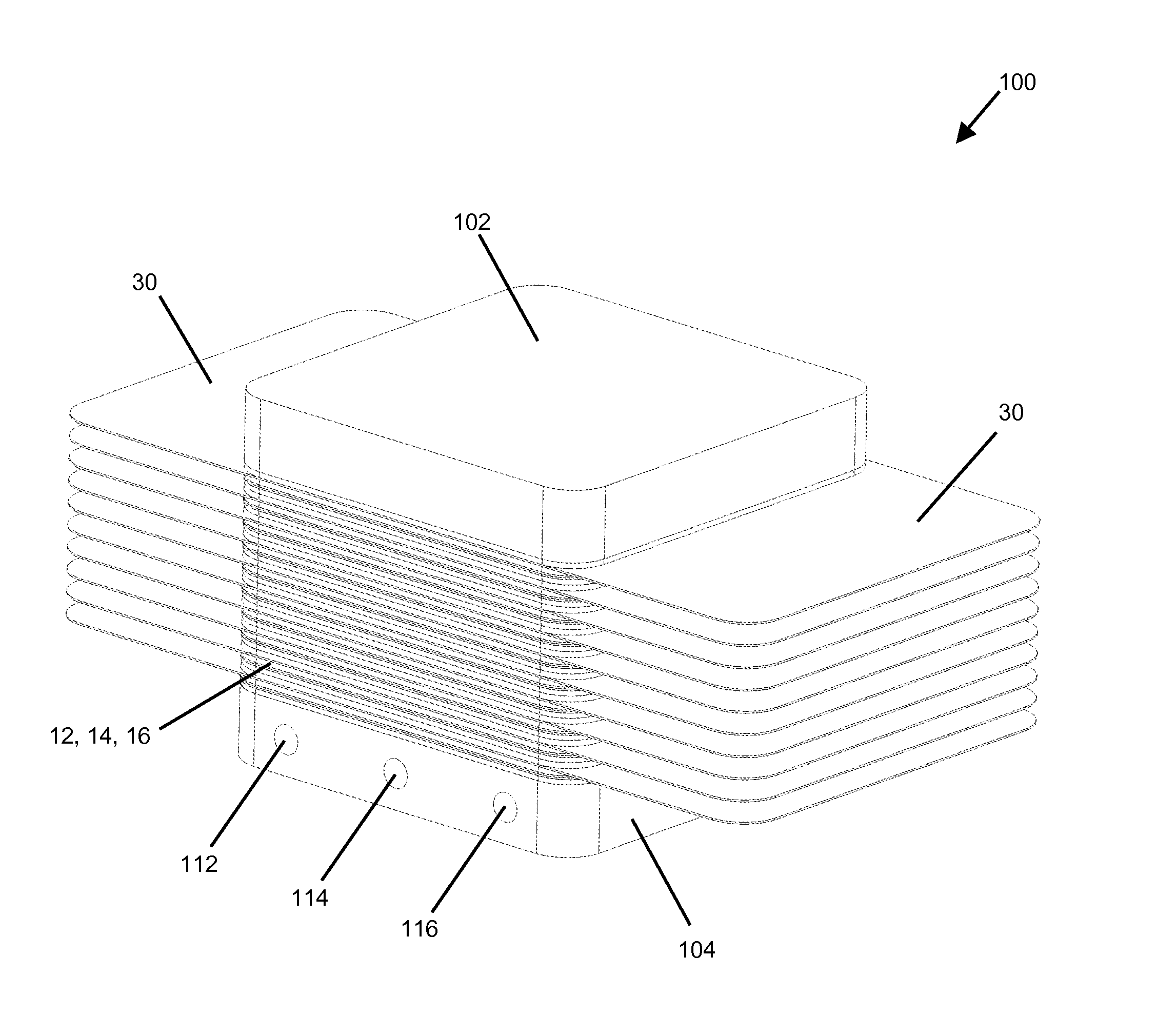 Combined fuel cell stack and heat exchanger assembly