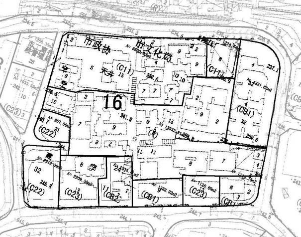 Measurement and calculation method for determining space boundary of city center area