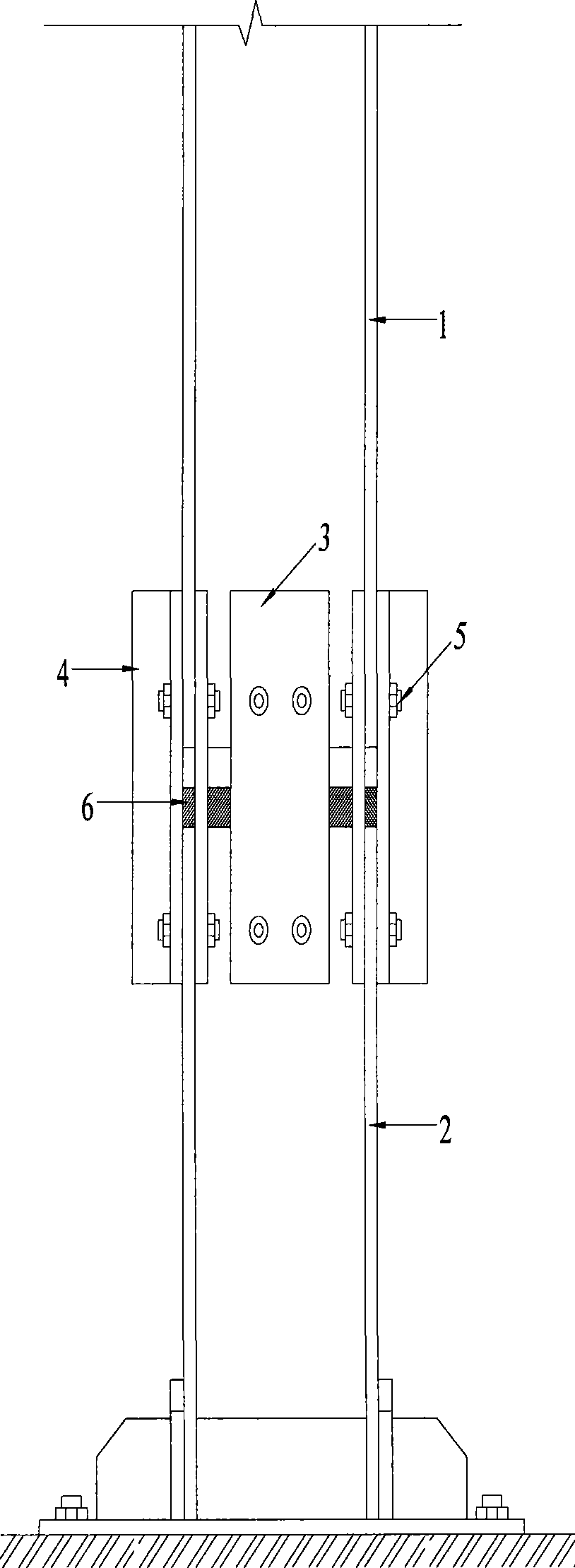 Friction type finite sway shock absorber strut