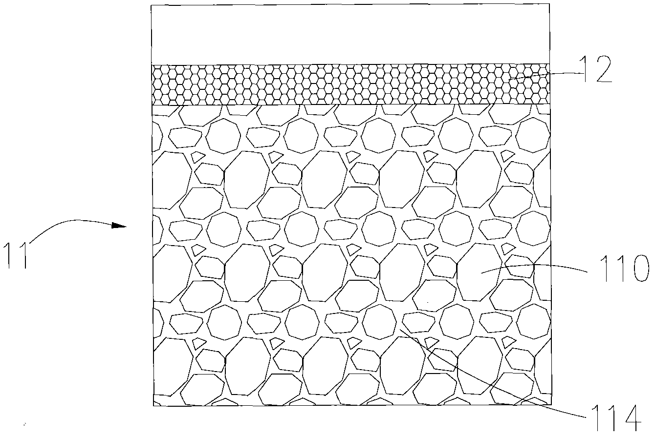 Environmental-protection water-permeation and gas exhaust artificial sport ground and supporting curing water-permeation layer construction method thereof