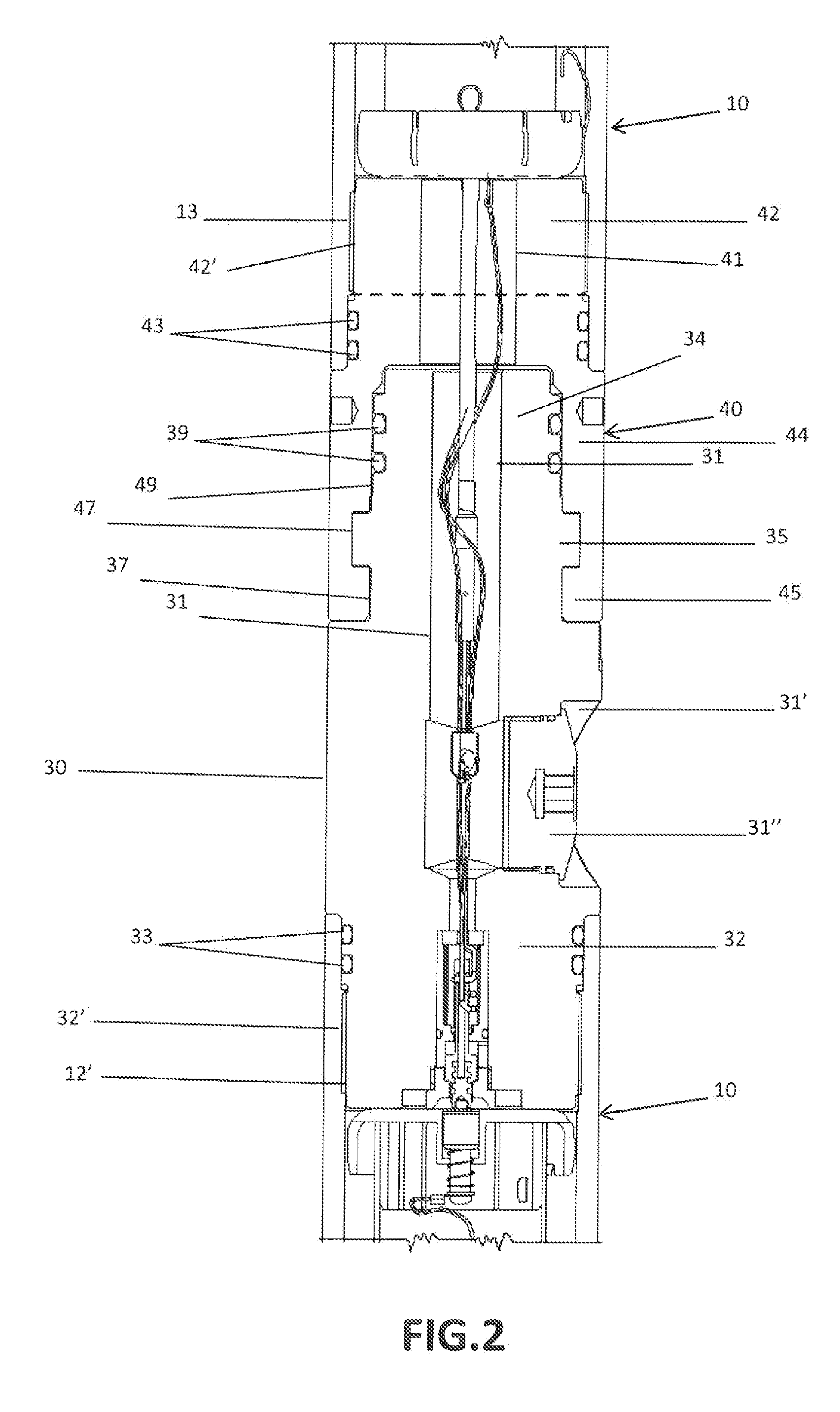 Electromechanical assembly for connecting a series of perforating guns for oil and gas wells