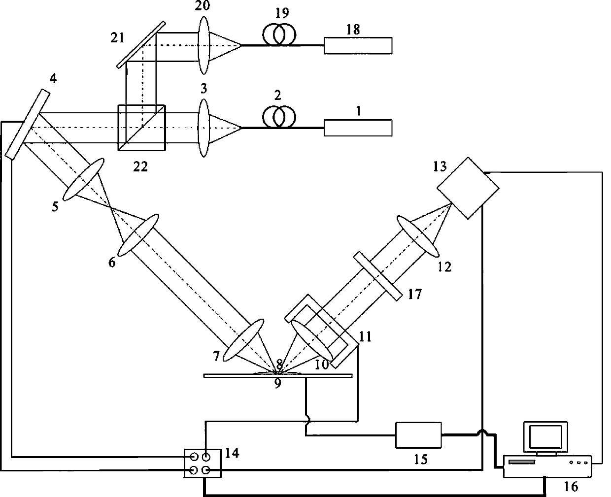 Inclined wide-field optical section scanning imaging microscope system and imaging method thereof