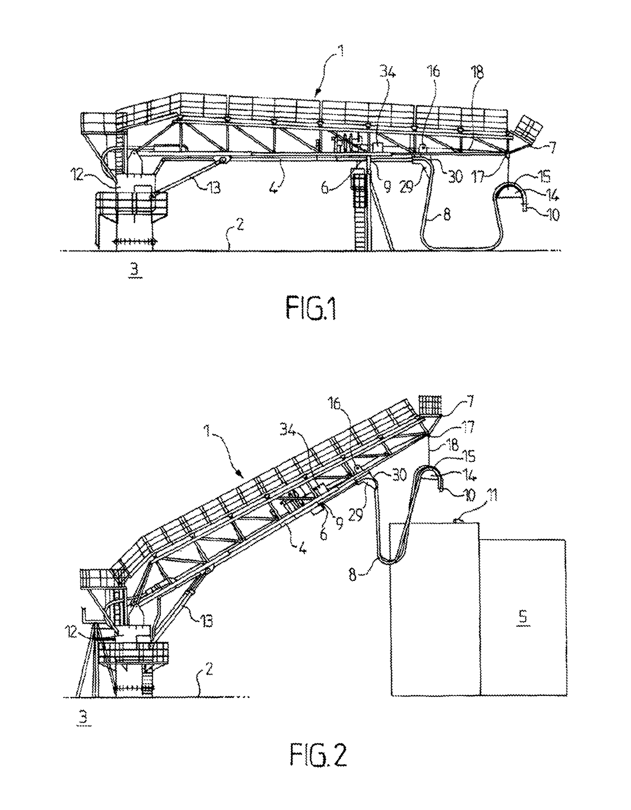 System for transferring fluid between a ship and a facility, such as a client ship
