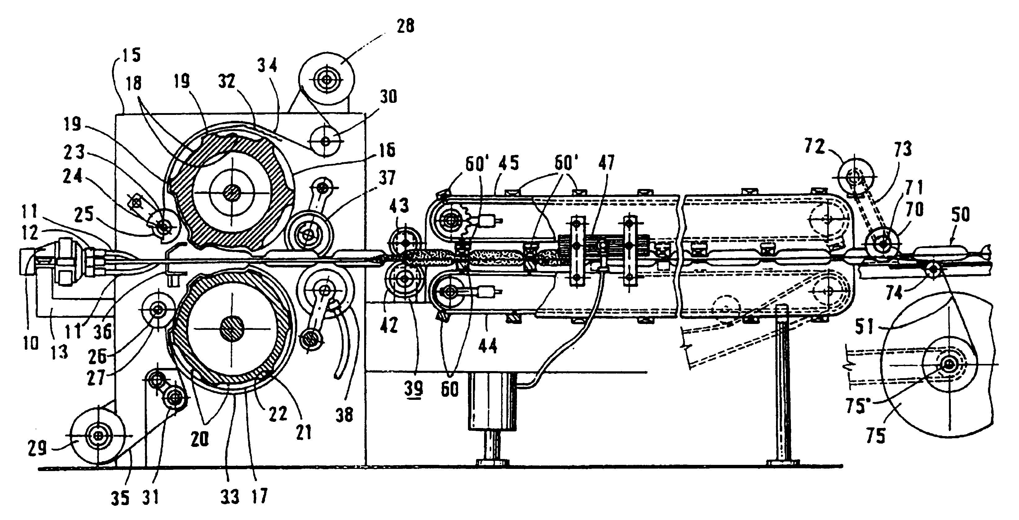 Process for the continuous manufacture of sausages