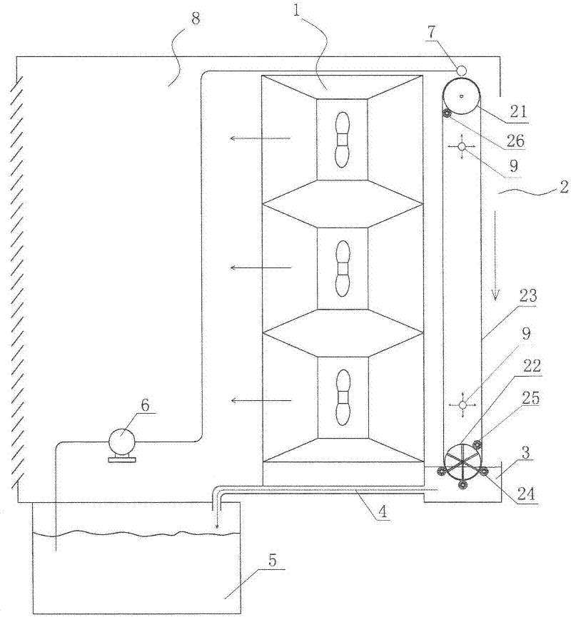 Dust-removing machine for paint spraying room