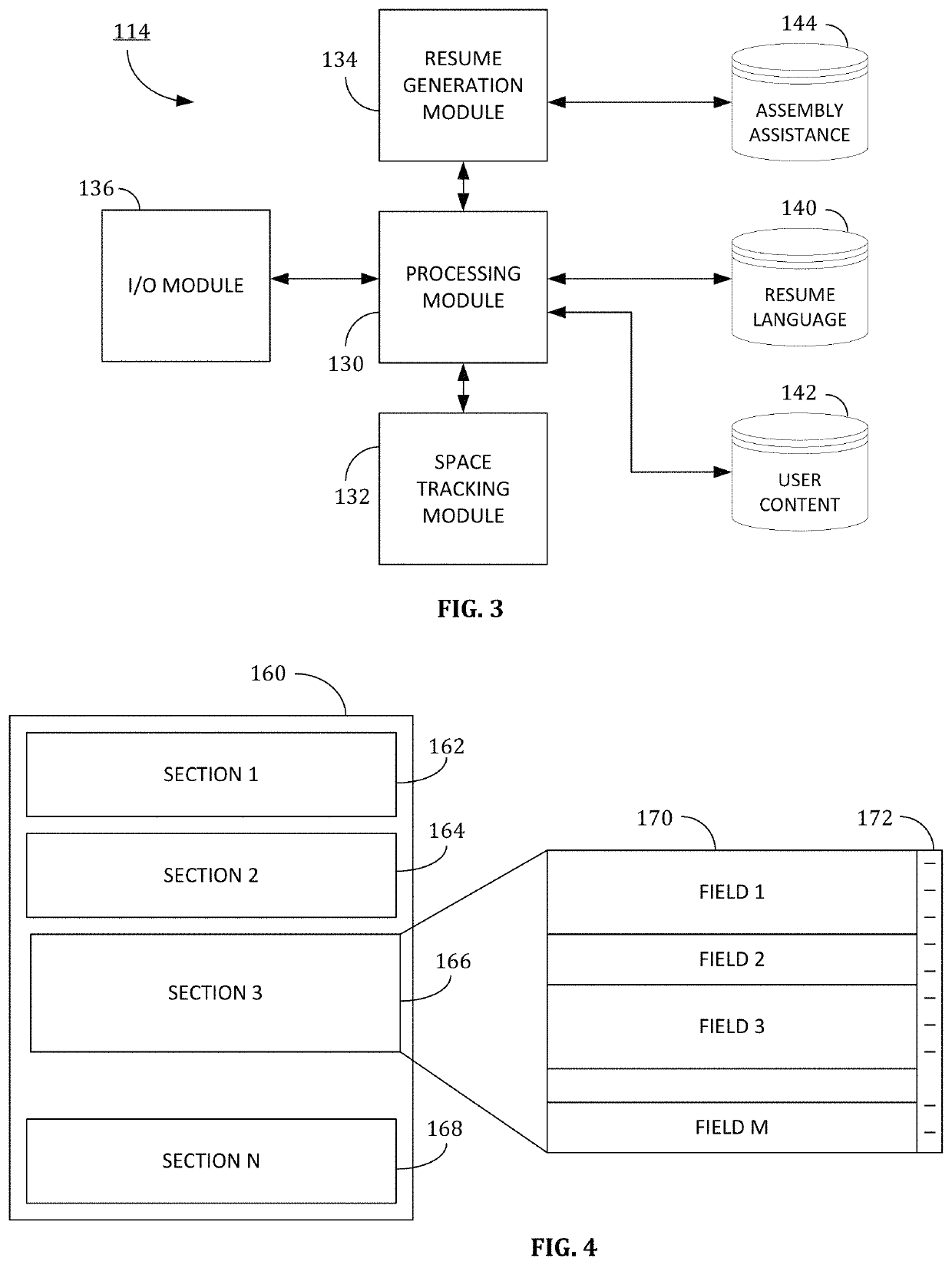 Method and system for content management for resume generation