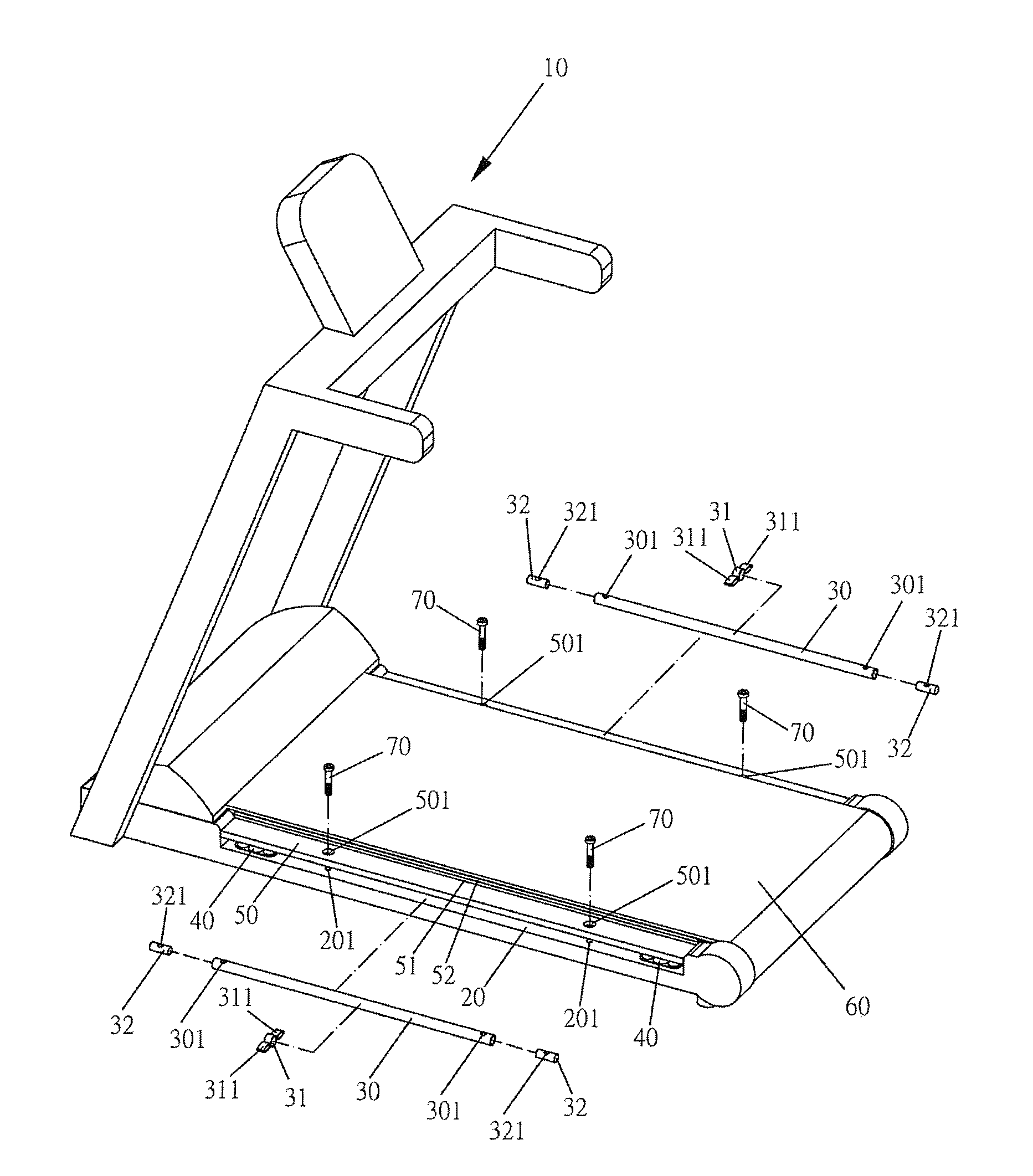 Treadmill with multiple shock-absorbing functions