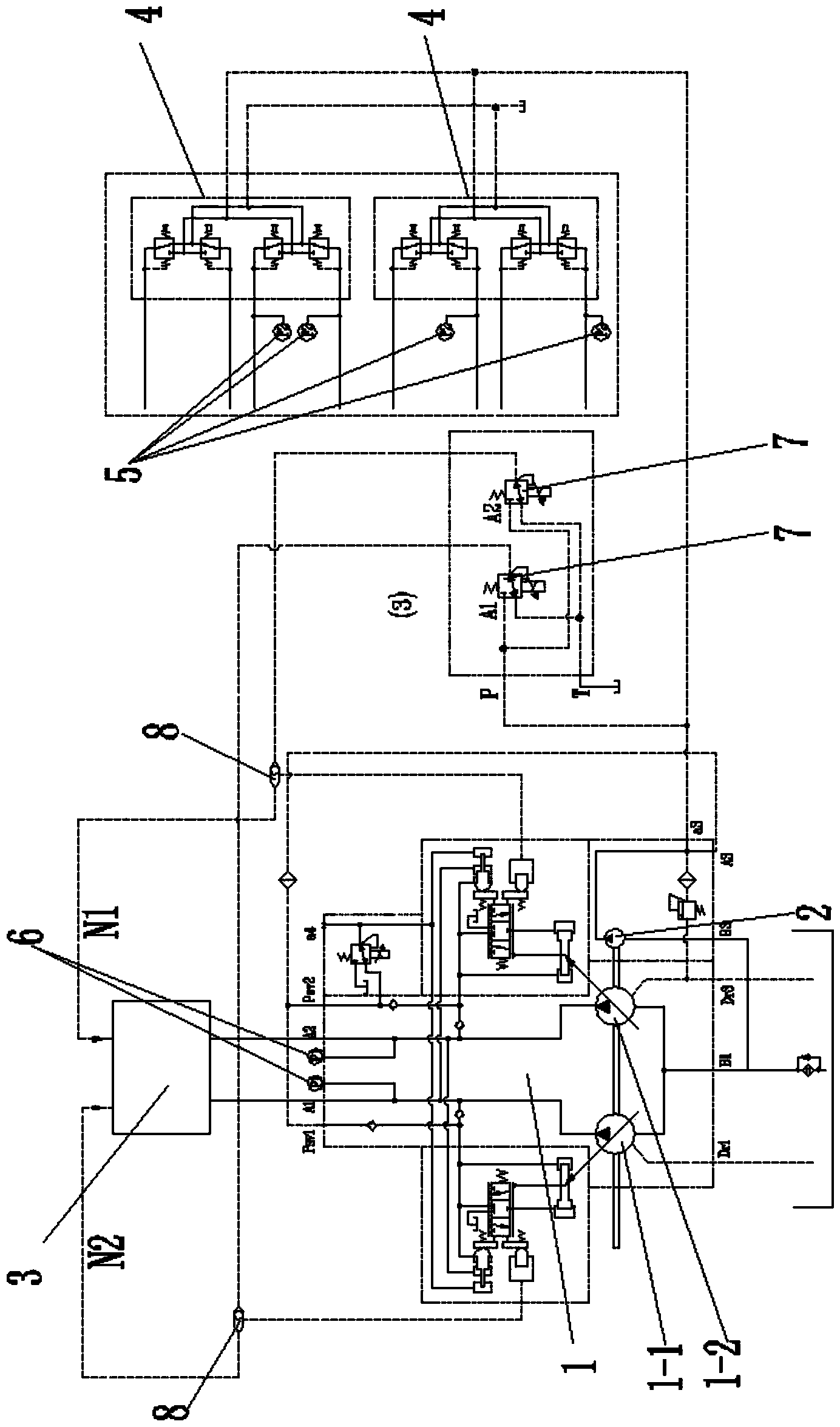 Energy-saving control system for excavator