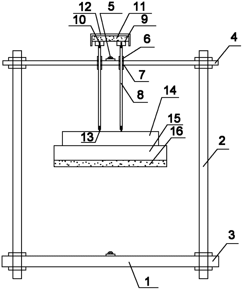 Different material interface test device under uniformly distributed load and photoelastic test method