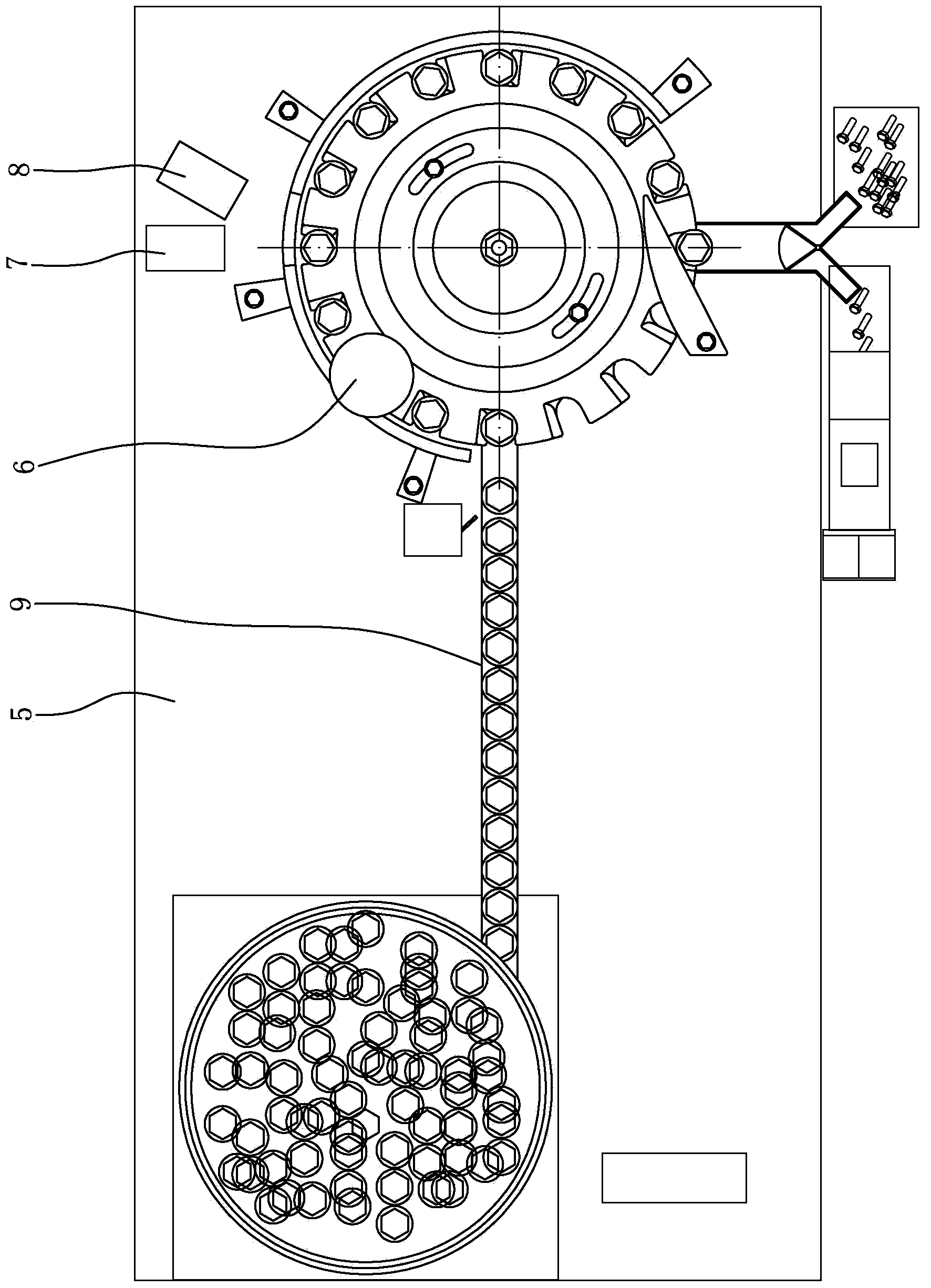 Standard fastener detection conveying and detection device