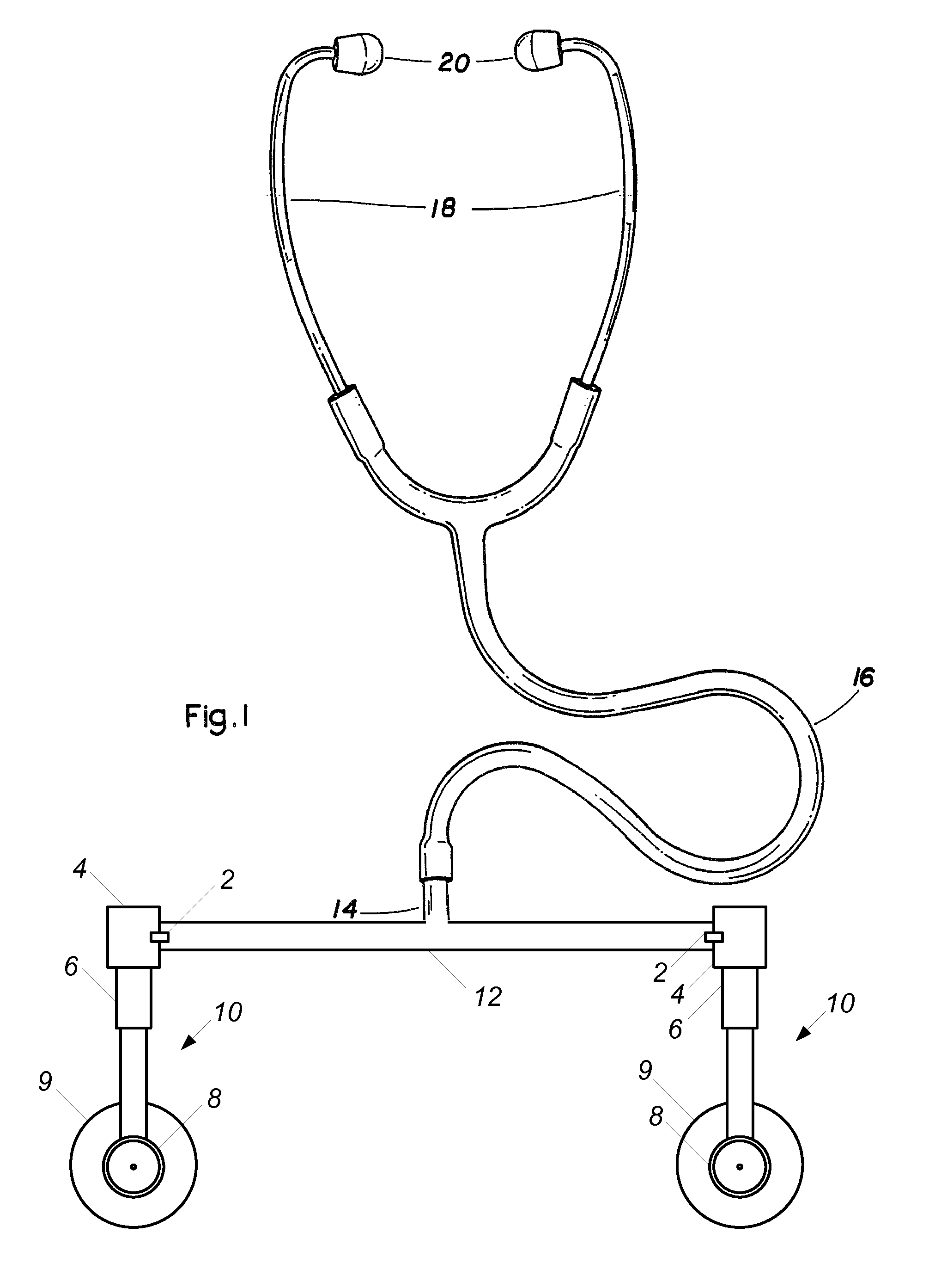 Dual-sensor stethoscope with electronic sensor