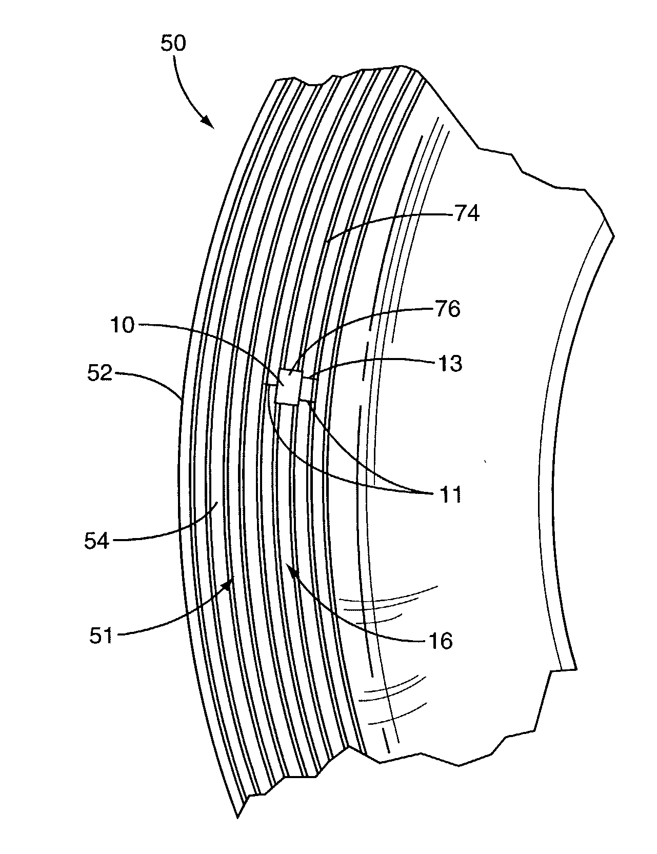 RFID tire belt antenna system and method