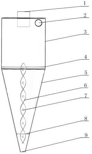 A natural gas hydrate mining sediment cyclone separator