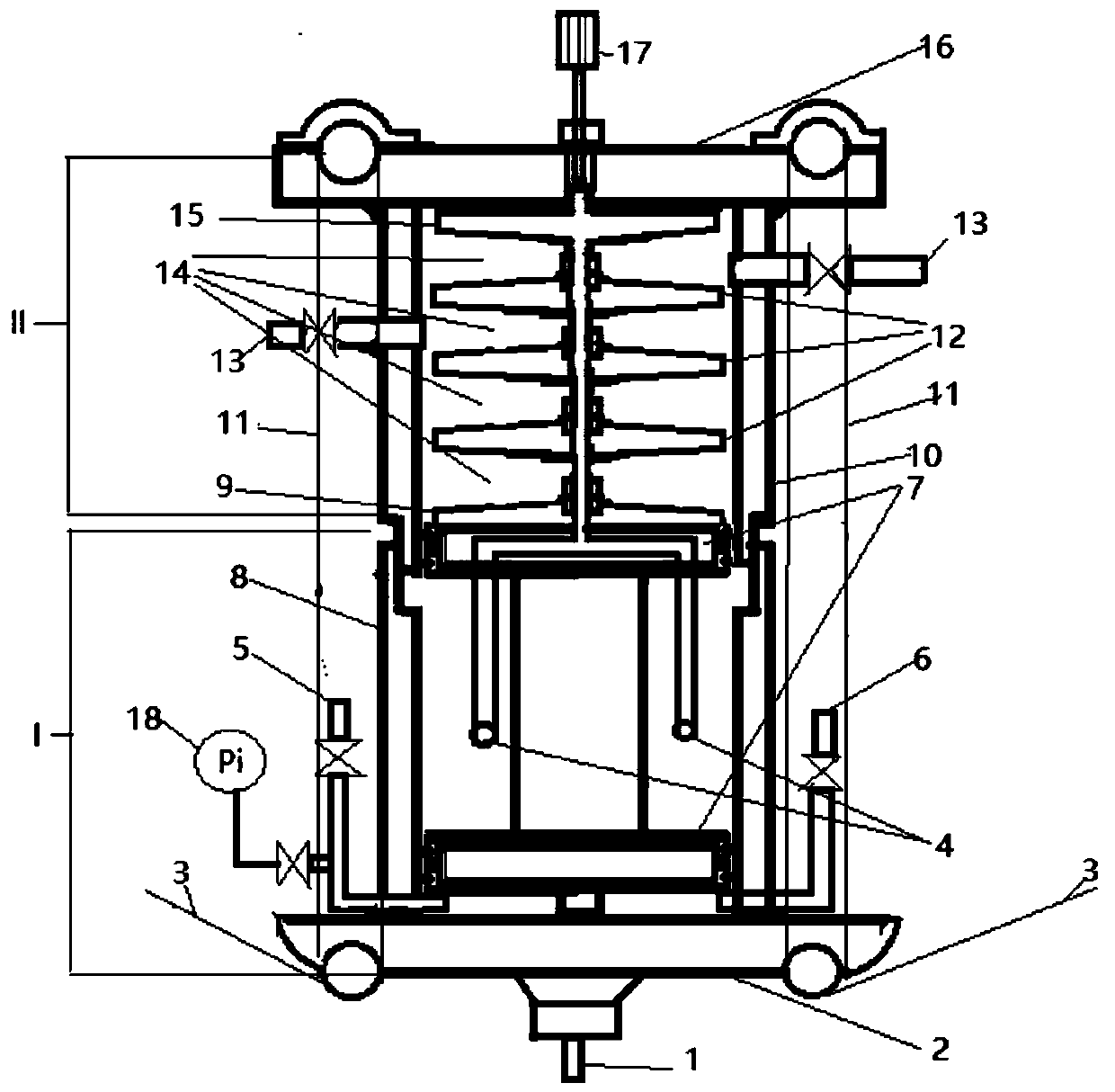 Press filter device with built-in core filter unit