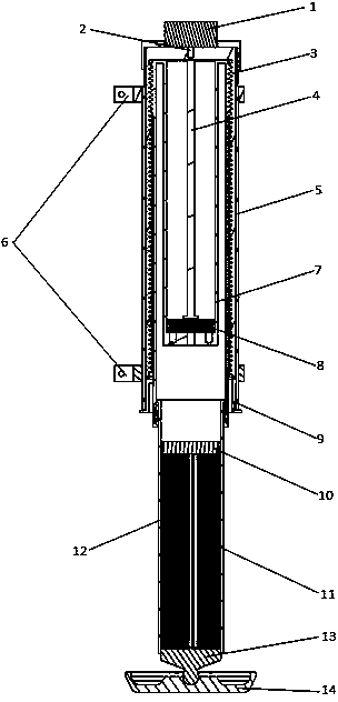 Buffering landing leg of reusable launch vehicle and buffering method of buffering landing leg