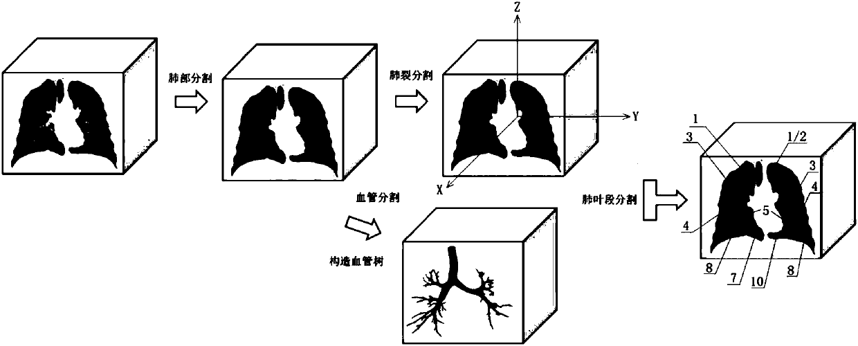 CT image lung lobe segment segmentation method, device and system, storage medium and equipment