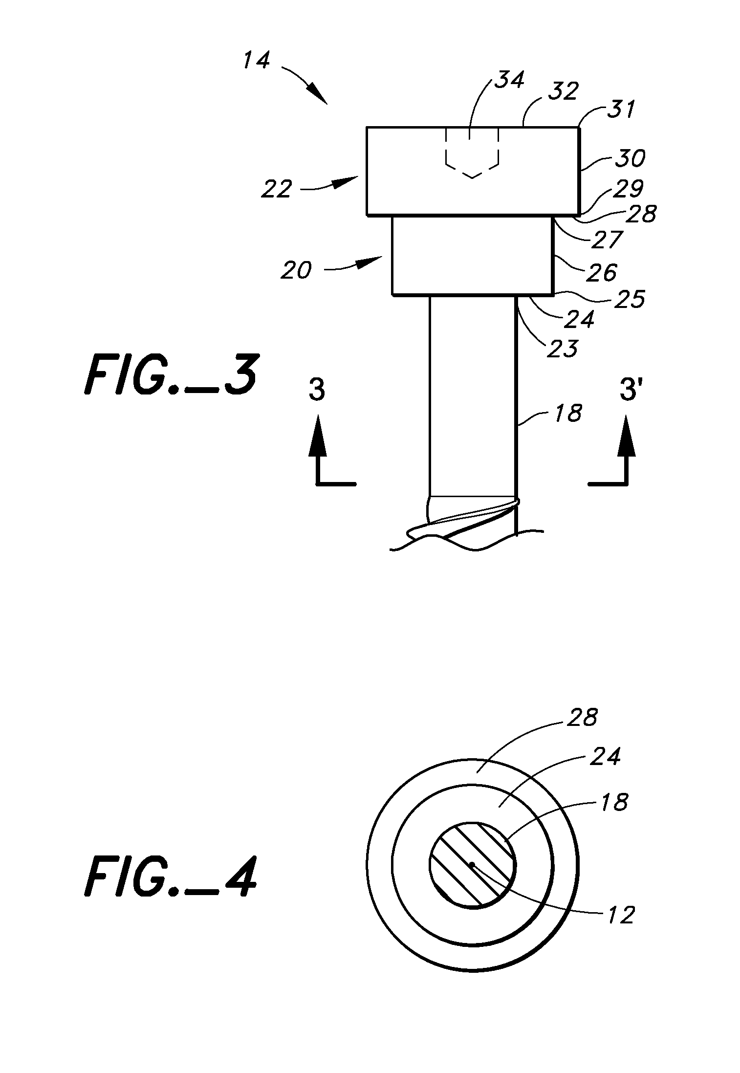 Fastener with stepped head for composite decking