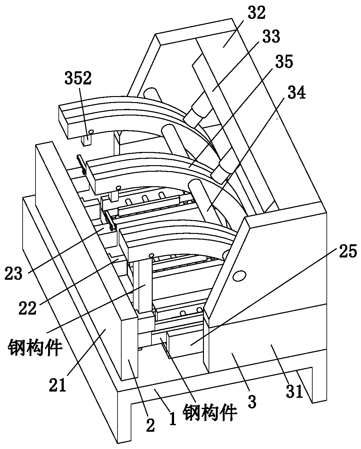 Construction site assembling mechanical auxiliary tool for steel structural member