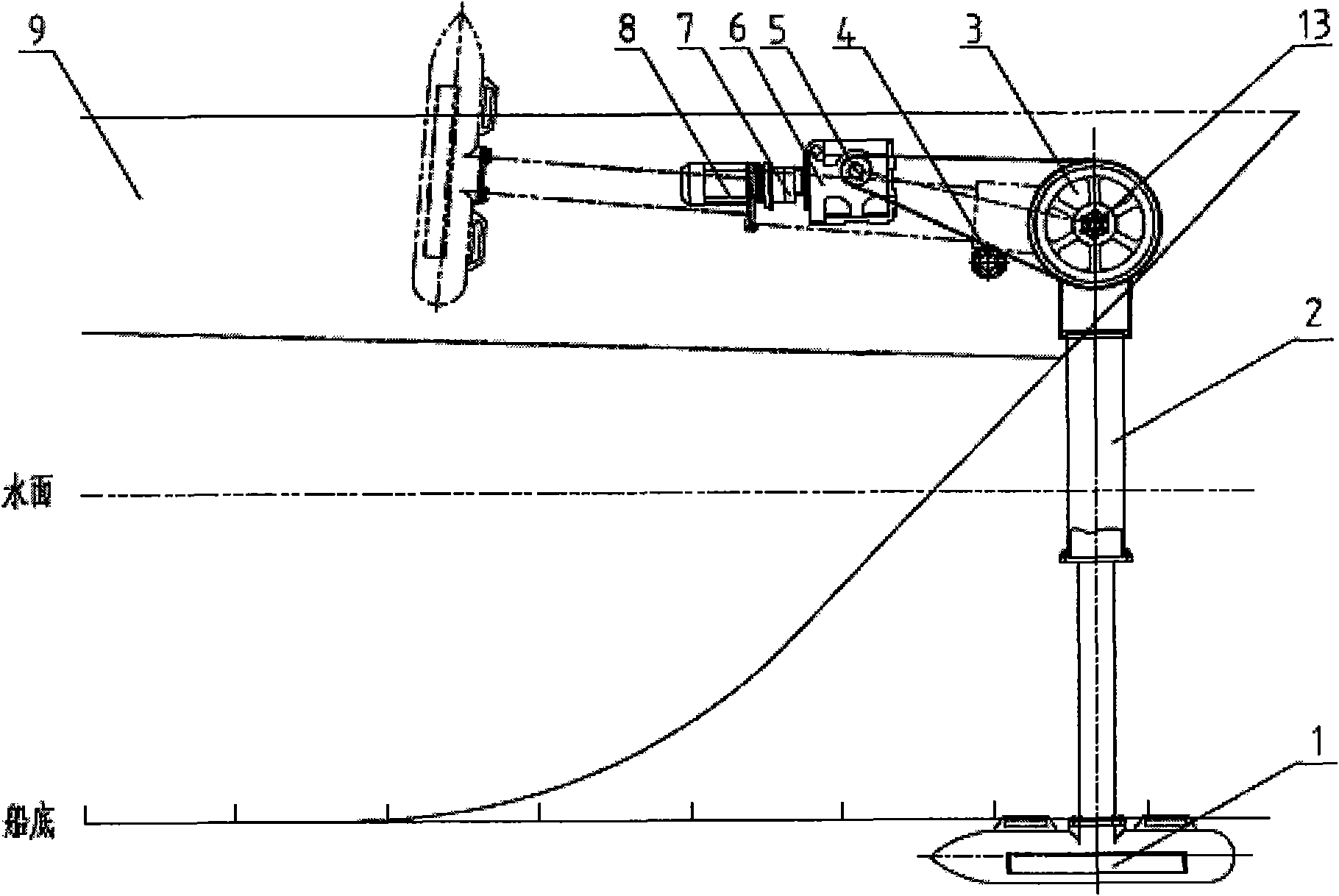 Underwater side-scan sonar collecting and releasing device arranged under boat bow deck