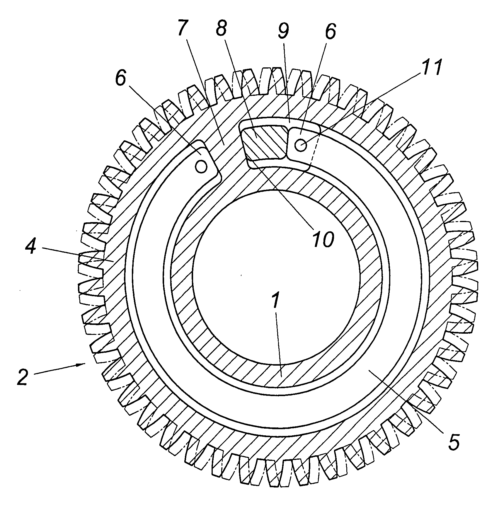 Toothed Wheel For a Play-Free Gear Spur Set