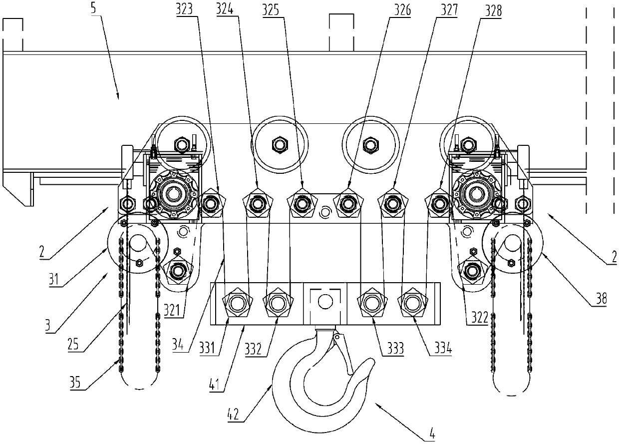 Low-clearance hand power truck crane