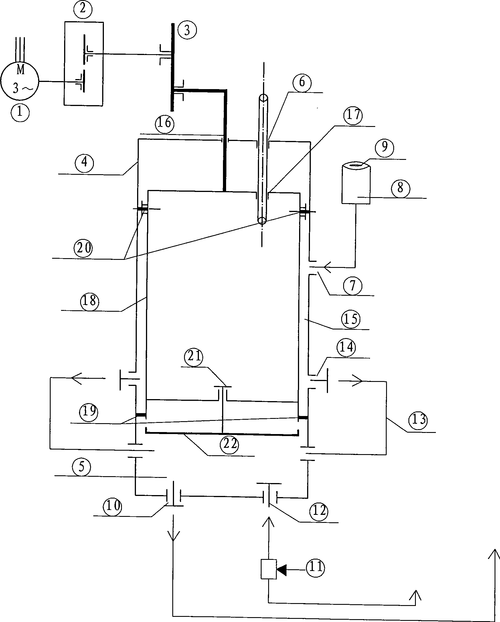 Gravity supercharging water feeding machine