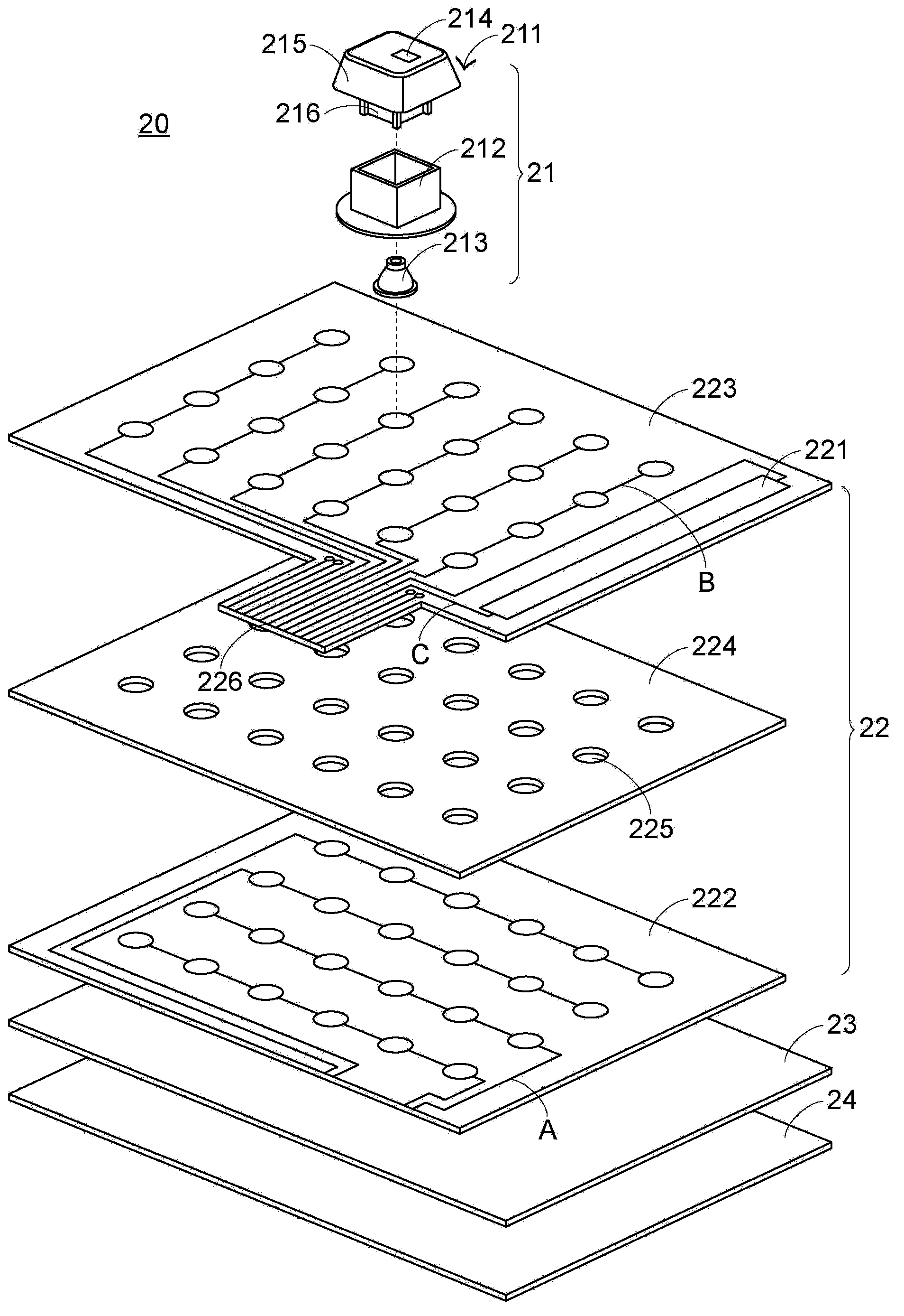 Light-emitting keyboard