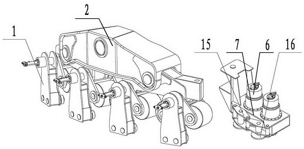 Ultra-large type crawler crane wheel set type bearing trolley device