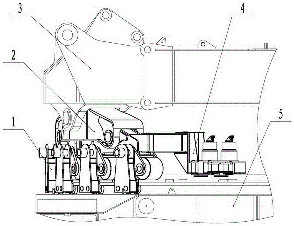 Ultra-large type crawler crane wheel set type bearing trolley device