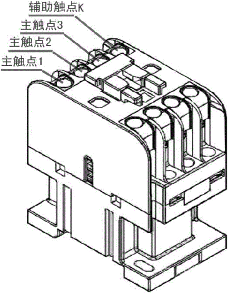 Energy-saving alternating current contactor controlling current multiplexing