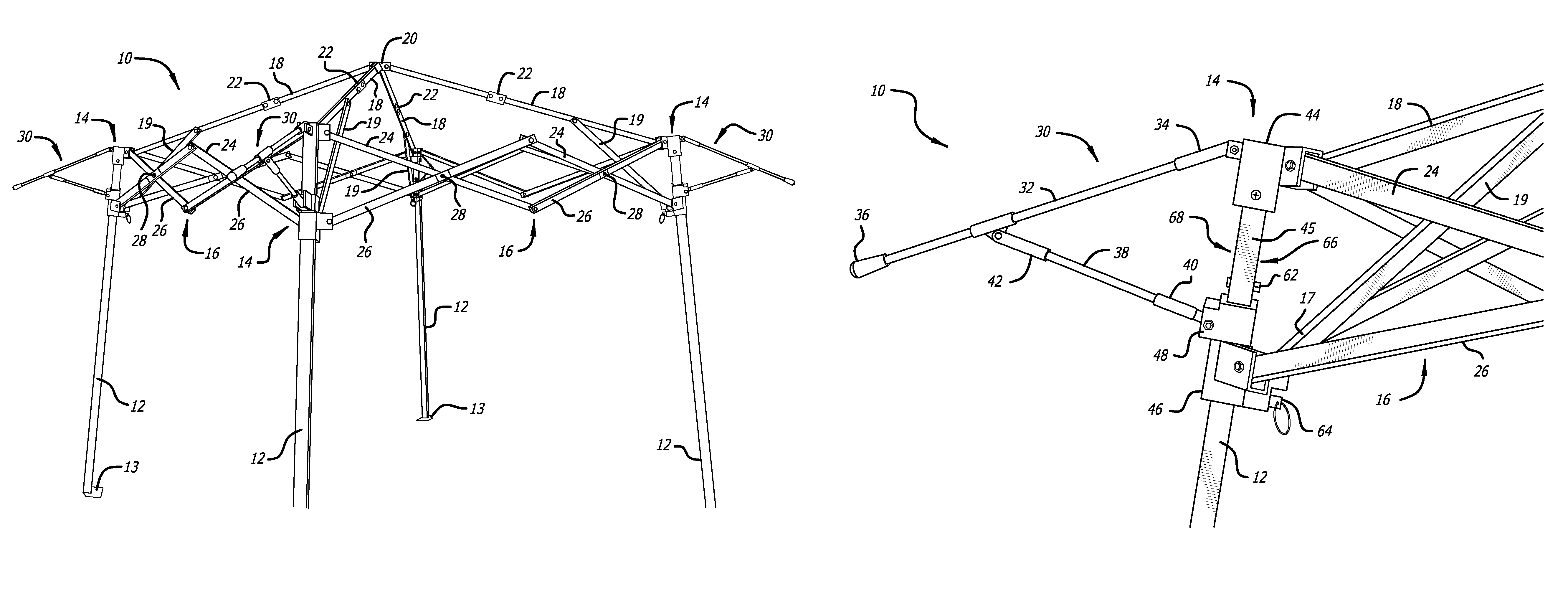 Shelter with extended eaves