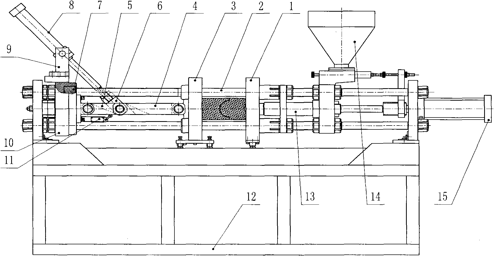 Cable-stayed horizontal injection molding machine