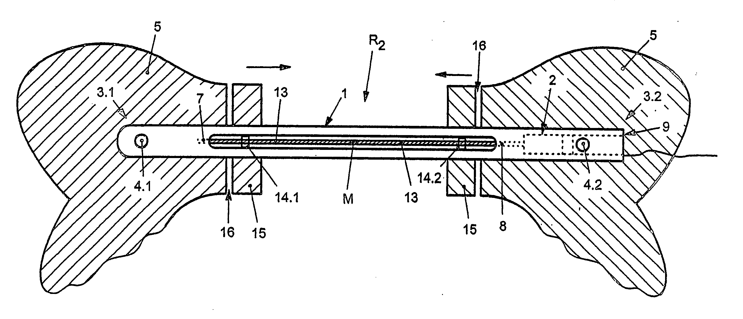 Device for lengthening bones or bone parts