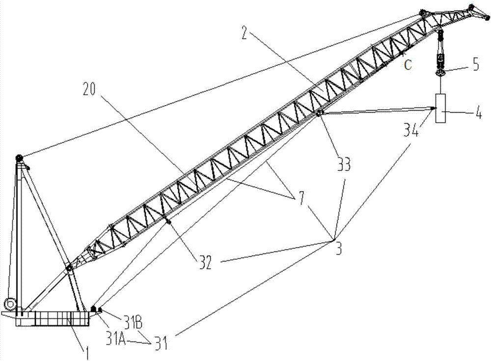 Floating crane cargo stabilizing device