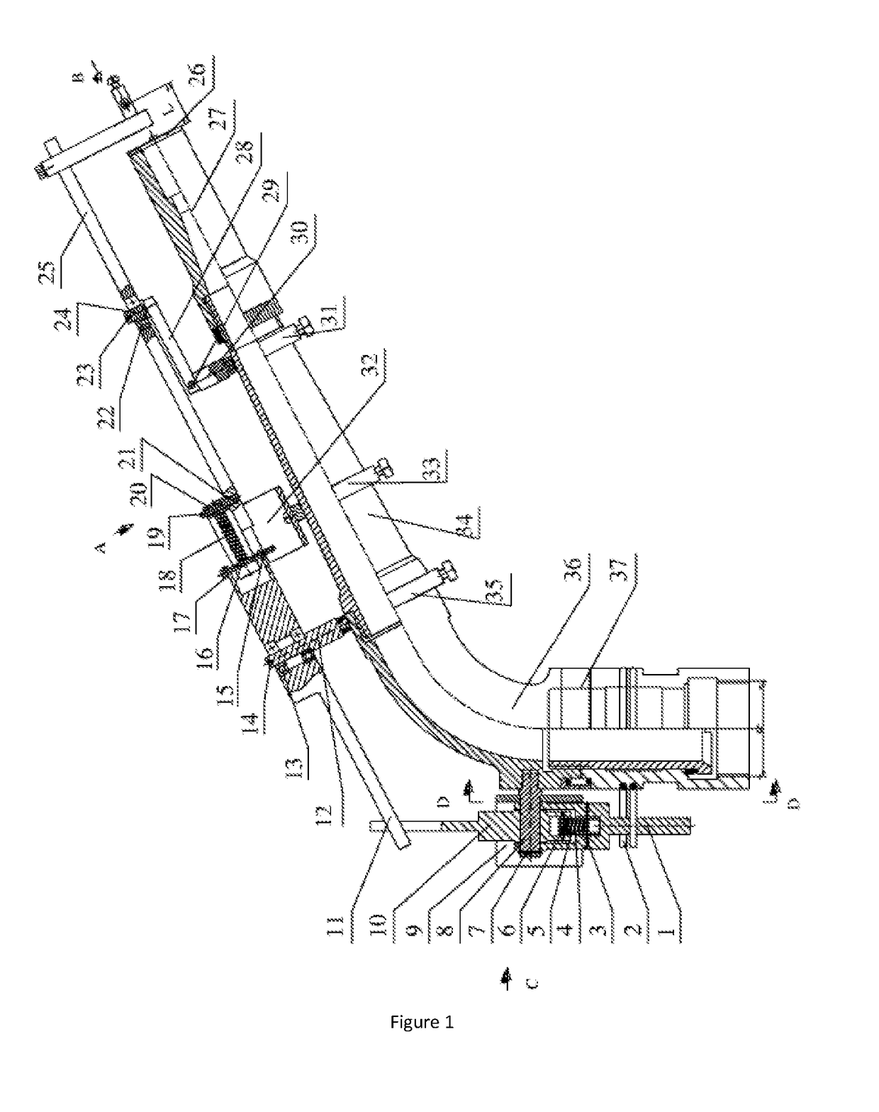 Jet type spray head double-limiting reversing mechanism