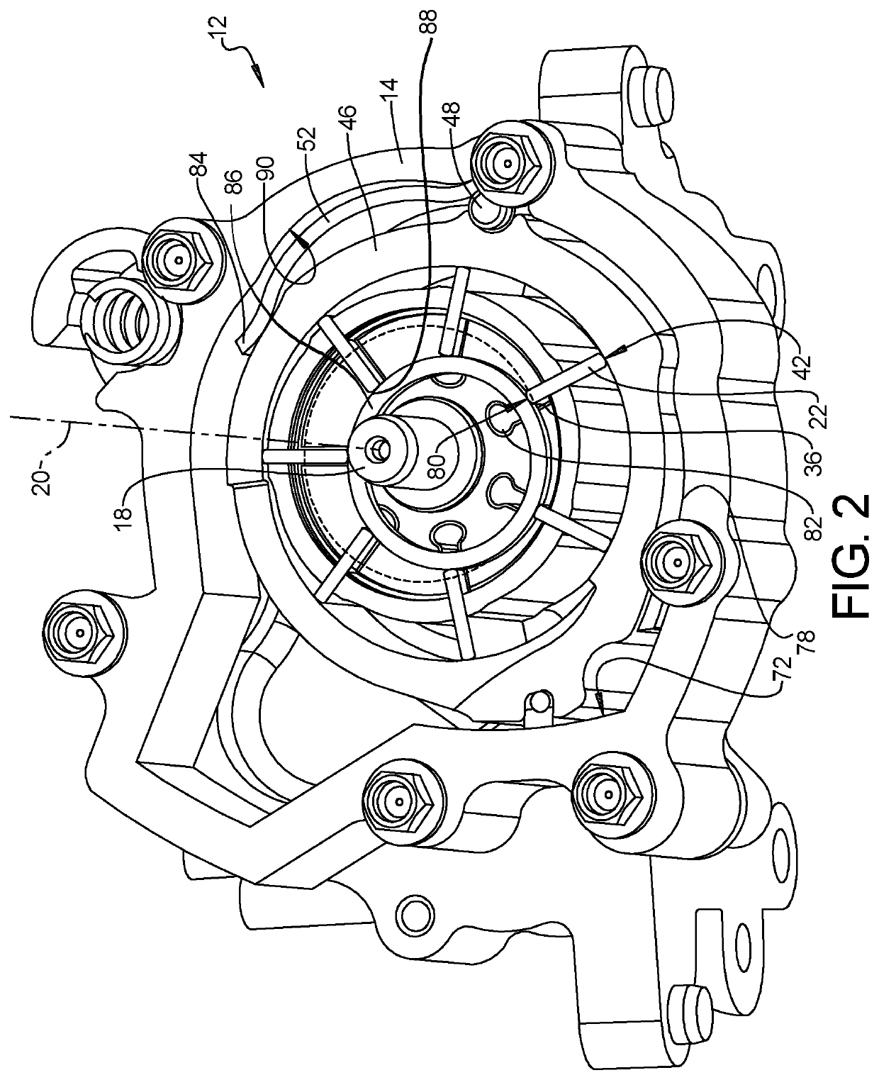 Variable displacement oil pump slide with bow spring