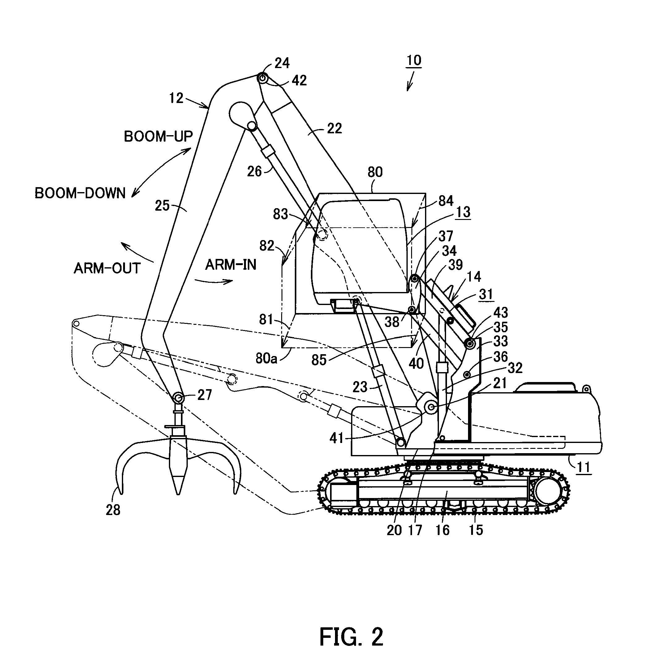 Interference prevention control device of work machine