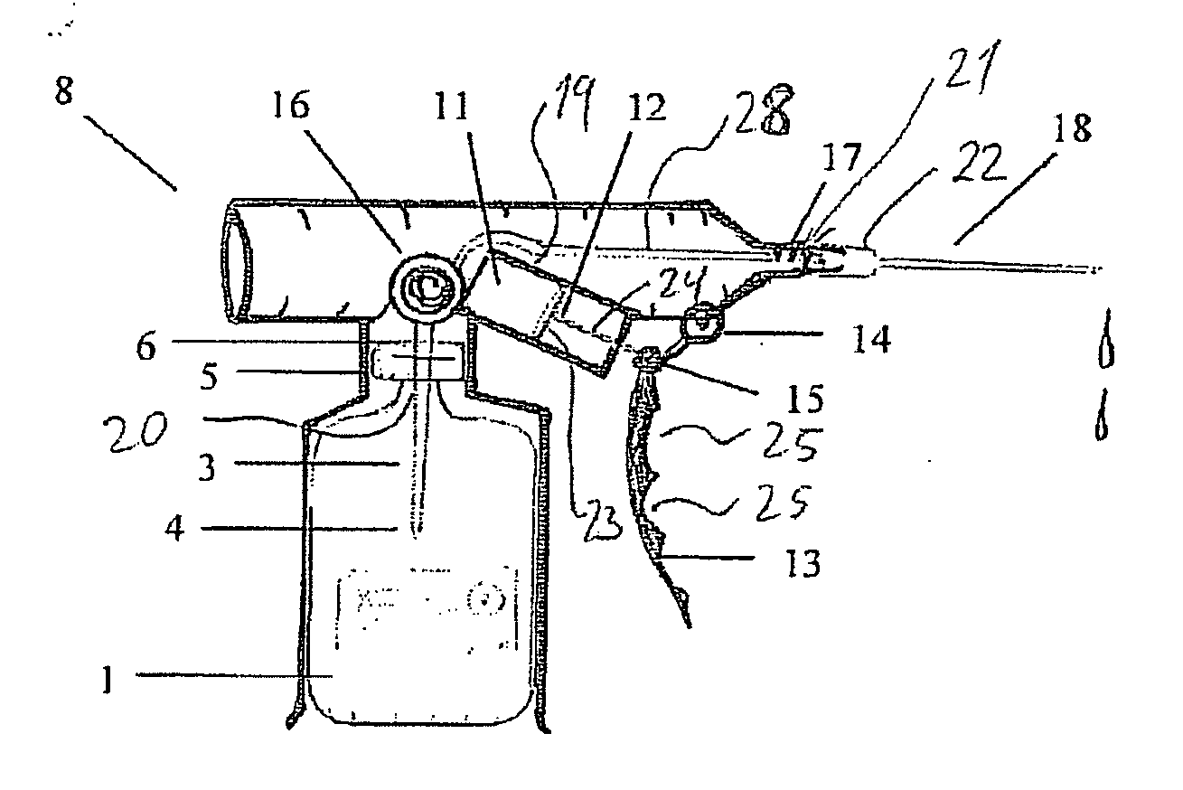 Dispenser for local anaesthetics and other liquids