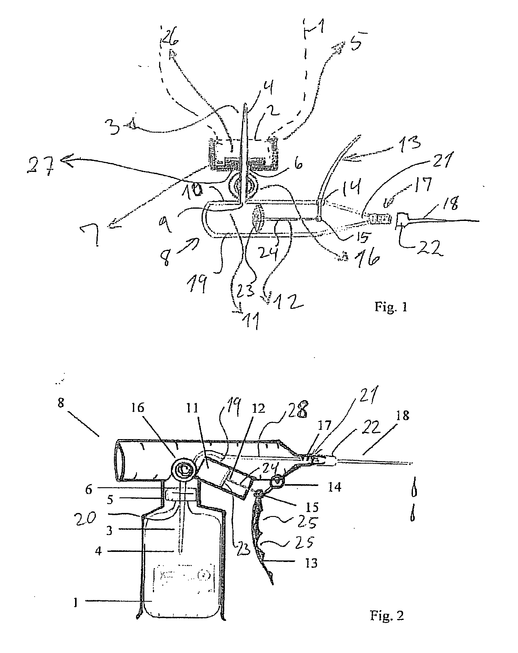 Dispenser for local anaesthetics and other liquids